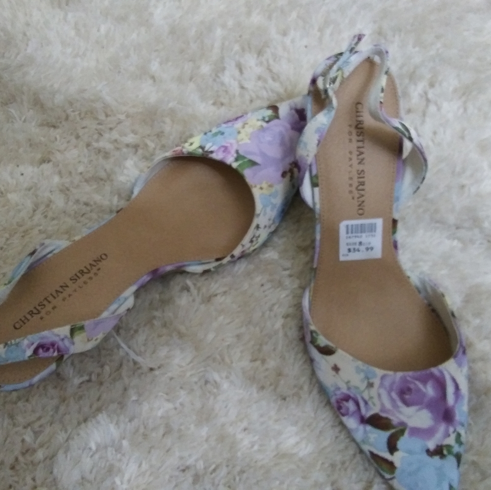 Christian Siriano, floral dress shoes, 8.5